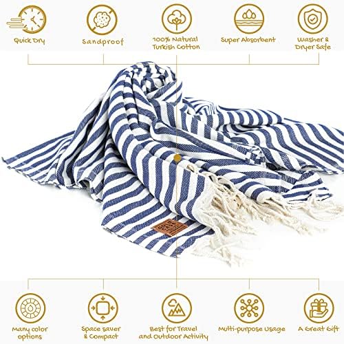 Турското плажна кърпа MYRA Серия Gold CASE - Набор от 5 кърпи размер 71x40 инча размер XXL размер 71x40 инча - Хавлиени кърпи