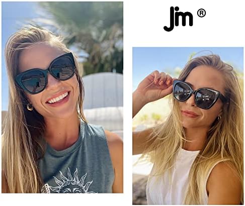 JM Класически Бифокални Очила за Четене Извънгабаритни Стилни Слънчеви Очила Cateye Readers за Жени Костенурка + 1,5