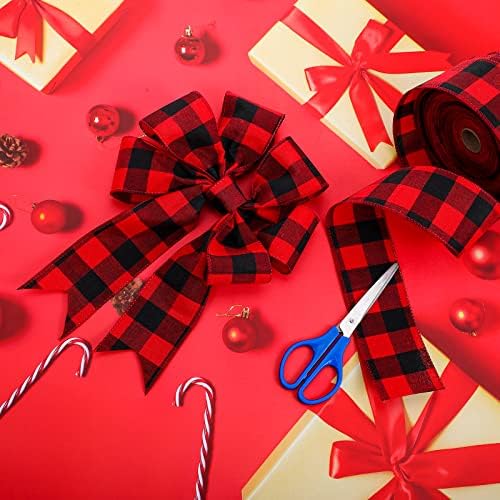 Шапка-topper за Коледната елха, Червено-Черно украса, Включваща Черна Бархатную шапка-topper за коледно дърво с Голяма папийонка, осигури