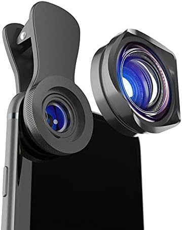 Обектива на камерата на телефона, широкоъгълен обектив 120 ° и 15-кратно макро обектив със скоба, съвместима с iPhone 12/12 Pro