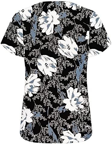 Пролетно-летни Потници за жени 2023, Модни Блуза, Ежедневни Блузи С Висока яка, Тениски с къс ръкав и принтом под формата
