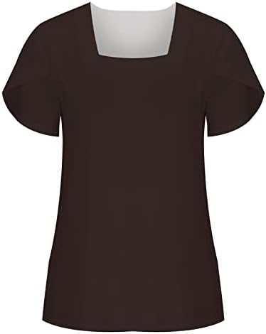 Пролетно-летни Потници за жени 2023, Модни Блуза, Ежедневни Блузи С Висока яка, Тениски с къс ръкав и принтом под формата на Листенца
