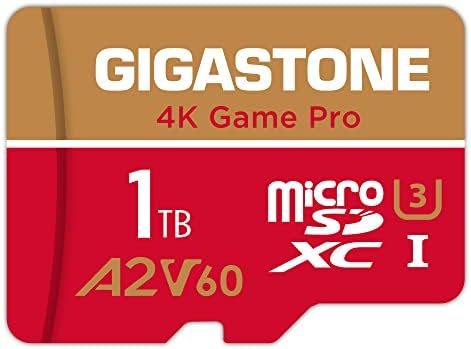 [Безплатно възстановяване на данни в продължение на 5 години] Карта Gigastone Micro SD с капацитет 1 TB, 4K Game Pro, карта памет