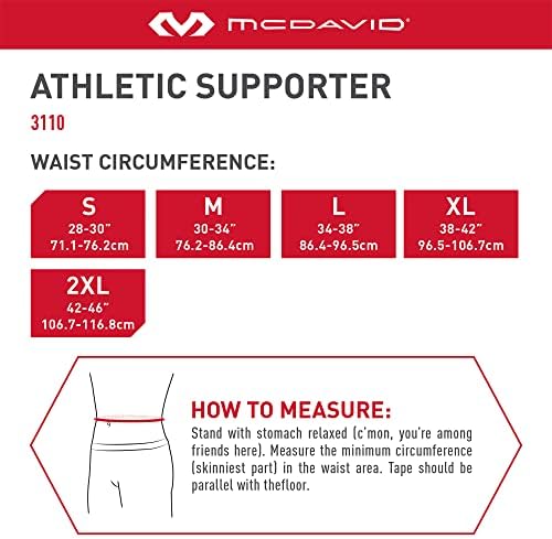 Мъжки спортни поставка McDavid с Еластична Мрежесто калъф, защита от спортен колан (чаша В комплекта НЕ са включени), Опаковка от 2