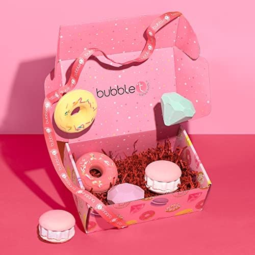 Подаръчен комплект Bubble T Cosmetics Mixed Bubble Bath Bomb Fizzer, Колекция от 6 теми със Сладки аромати на Диня, ягоди