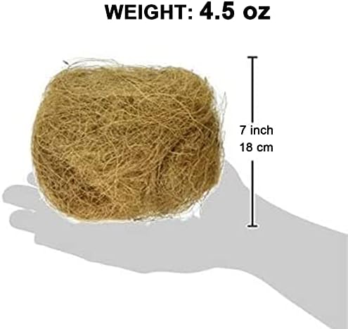 Кокосово влакно, Лъки Interests, 4,5 грама. Удобни легла за Малки птици и Животни, Материали за изграждане на гнезда, Подслон,