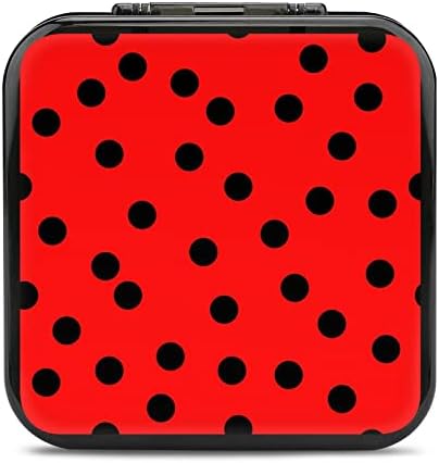 Черната Точка на Ladybugs Кожа Калъф за игрални карти за Switch Customized Pattern Switch Lite Преносим Кутия За Съхранение с 24 Слота