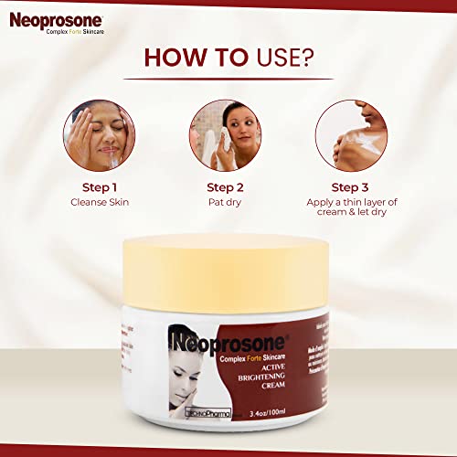 NEOPROSONE, Крем за изсветляване на кожата - 3,4 ет. унция / 100 мл - Хидратиращ Крем за Неровного цвят на кожата, лицето, Тялото,