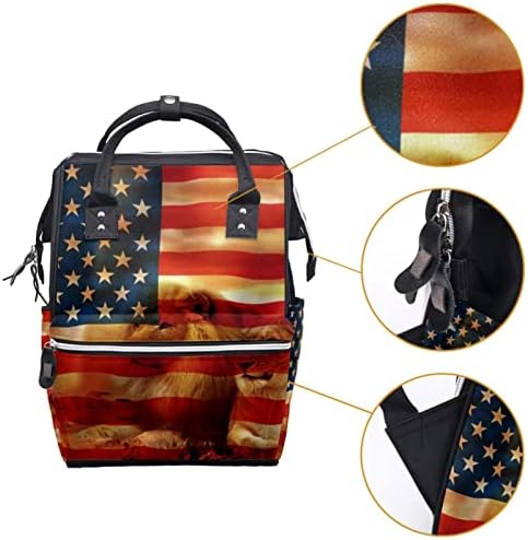 Пътен Раница GUEROTKR, Чанта За Памперси, Рюкзачные Чанти за Памперси, Американски Флаг и Лъв