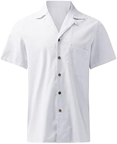ZDFER Хавайска Риза за Мъжете, Летни Ежедневните Свободни Блузи, Памучни Ленени Ризи с Копчета и Къс ръкав, Празнични Плажни Ризи