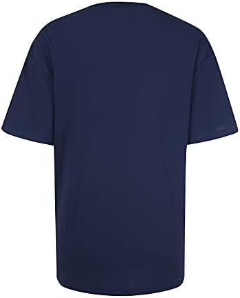 Annhoo Блуза с Къс ръкав за дамите Лято Есен с Кръгло Деколте и Писмото Принтом Ежедневни Блузи Тениска За Момичета 2023 Облекло