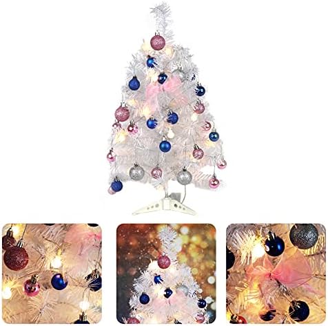 Изискана коледна Декоративни Подаръци DEKIKA, Бяла Коледно Дърво, Маса Мини-Изкуствена Елха със светлини 2 метра, Интериор с led