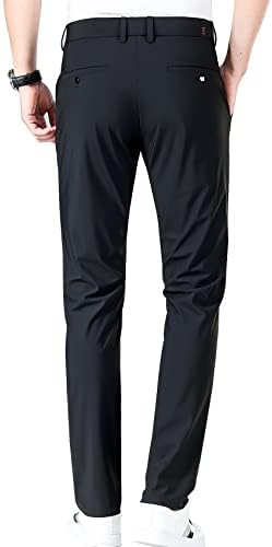 Мъжки панталони за голф LUSHENUNI, плътно Прилепнали Панталони от Ледената Коприна с Висока Еластичност, с Разширение талия
