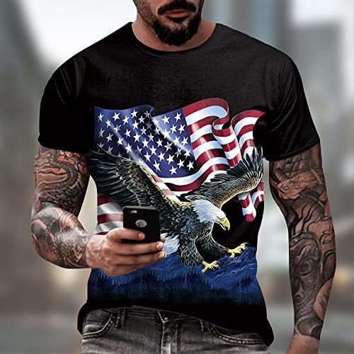 Мъжки Патриотическая Тениска с Американския Флаг на САЩ US Eagle 4 юли, през Цялата Силует, Меки Летни Ризи с Къс Ръкав за Мъже
