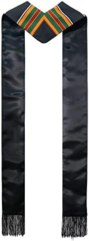 Колан-орар за бала клас SAMDEEMI 2023 Kente с черен пискюл, в тон выпускному рокли за започване на занимания, с дължина 72 инча