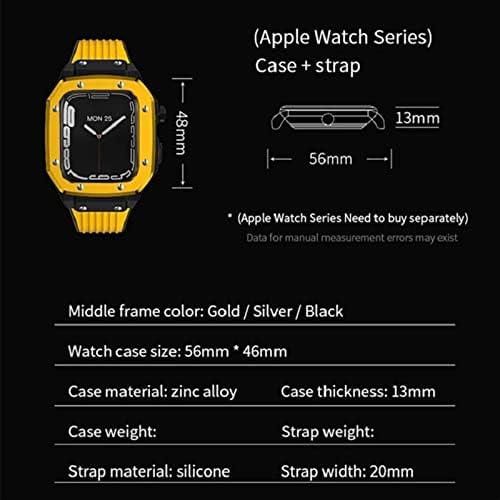 Калъф за часа от сплав CNHKAU за iWatch Series SE, Калъф за Apple Watch Серия 8 7 6 5 4 44/ 45 мм Луксозни Метални, Гумени Аксесоари