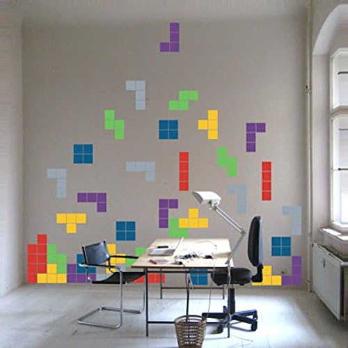 Етикети за Tetris - Етикети за игри - Lego Art, Етикети за игри в детската стая на стената - Етикети за Tetris стени - Етикети