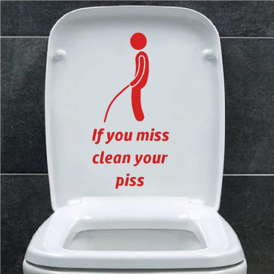 Ако сте пропуснали Забавен Стикер На Седалката на Тоалетната чиния, Стикер на Стената в Банята (черен)