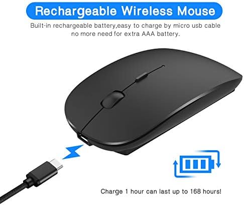 Ергономична мишка Bluetooth за Mac, Акумулаторна Безжична мишка Bluetooth Безжична Мишка 2.4 G с 4 бутона и 3 Регулируеми