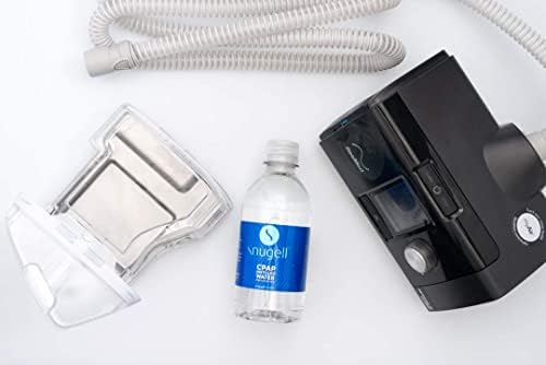 Дестилирана вода за овлажнители CPAP от Snugell | 8 бутилки по 12 унции H20 | Подходящ за пътуване | 12 мл H2O | Произведено