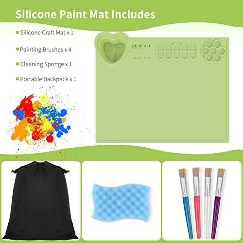 Силиконово килимче за рисуване с чаша, Силиконово килимче за рисуване с размери 20 x 16 инча, Нескользящий Силиконов тампон