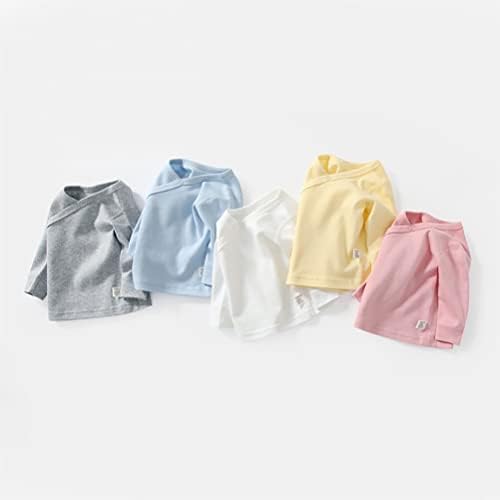 HAOLUKI/ Памучен Риза Унисекс с дълги ръкави и страничен цип За бебета Момичета И Момчета, Кимоно, Тениски, Топ