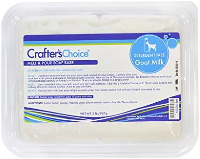 Crafter's Choice 2 кг. Не съдържа детергенти Козе Мляко се Стопява и се Изсипва Сапунена основа Бял цвят