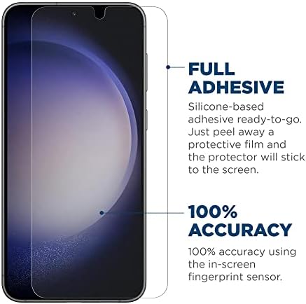 Защитно фолио от балистични стъкло Tech Броня, разработена за новия Samsung Galaxy S23 5G Casefriendly, полноклеящееся