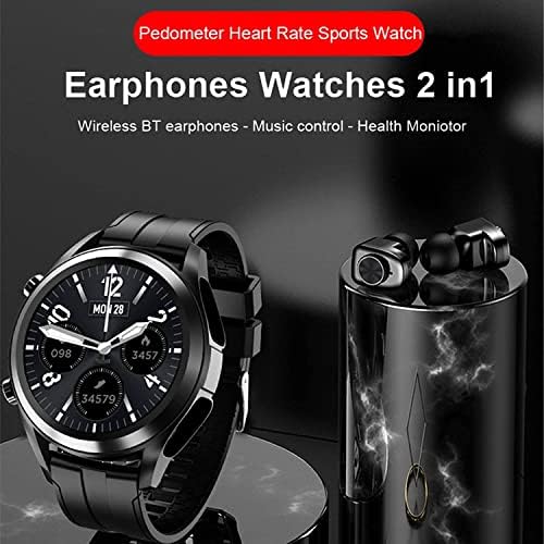 Смарт часовници Usbinx Life 2 в 1 и слушалки TWS, умни часовници за фитнес, 1,28 Цолови Bluetooth-часовник с калории, Монитор на съня,