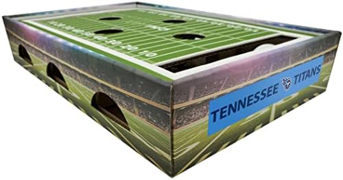 Стъргало за котки футболен стадион NFL Тенеси Титанс Намери и играй в кошачью кутия. Играчка за котки на деня с 2 Топки за котки от