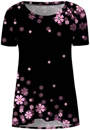 Блуза За Момичета Лято Есен 2023, Модни Дрехи Редовен Намаляване, Къс Ръкав, през Цялата Силует, Памук Топ с Графичен Дизайн на Тениска за