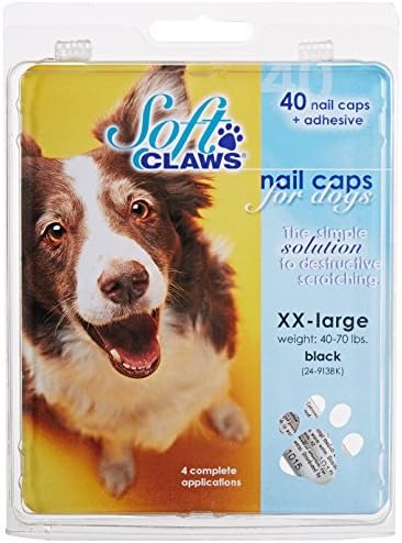 Капачки за нокти Soft Claws за Кучета и Котки Take Home Kit, XX-Големи, Черен