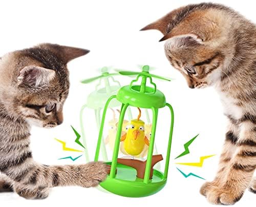 AOOF Cat Toys - Интерактивни Играчки За Котки в затворени помещения, Играчки За Котенков, Звукова Птичья Клетка е Забавна Играчка-Неваляшка