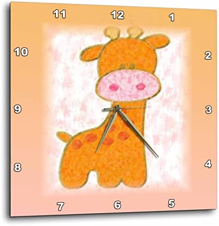 Триизмерно Прасковено и Розово Жираф от карикатура в стил импресионизма - Стенни часовници (DPP_356188_3)