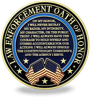 Тънка синя линия Монета повикване на полицията Шериф Клетва за чест на правоприлагащите органи