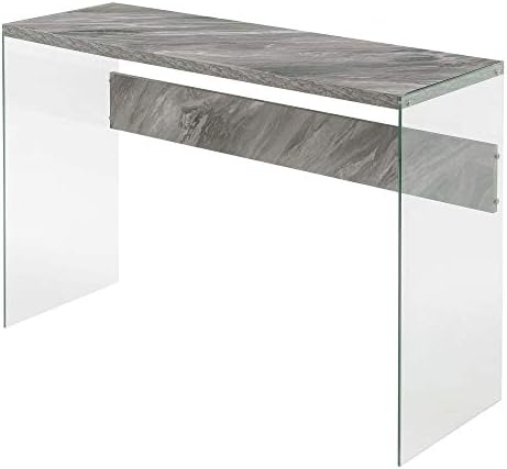Конзола маса от стъкло SoHo, сив изкуствен мрамор/стъкло