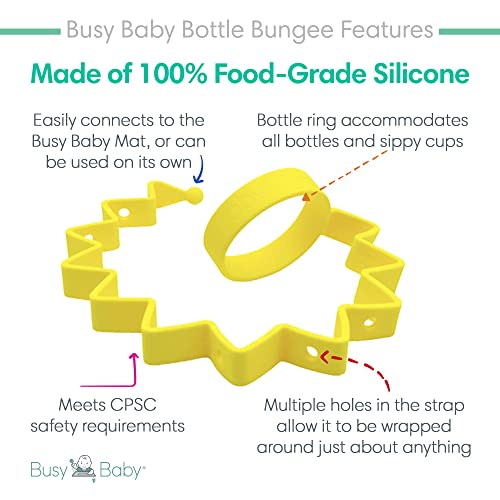 Бънджи за бутилки BUSY BABY - Храна силикон - Дръжте бутилки и чаши за пиене, далеч от пол - Отлично подходящ за бебета, малки деца и за