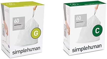 пакети за боклук simplehuman Code G индивидуалния годни дантела прозорци в опаковки-дозаторах 30 литра и Code C Индивидуалния