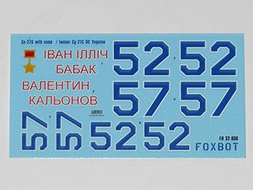 Стикер за SUKHOI SU-27 с името на Foxbot 32-006 в мащаб 1/32
