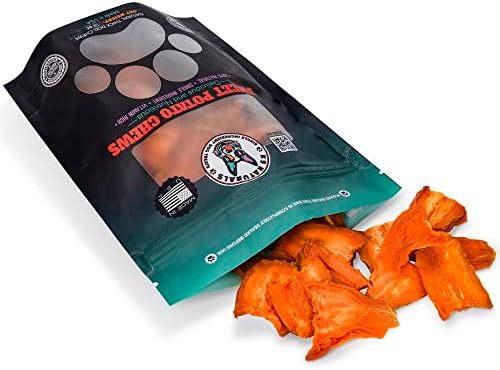 Однокомпонентные Домашни лакомства за кучета от сладки картофи K9 Naturals, ръчно изработени в САЩ - Плътно Жевательное Пастърма 12 грама