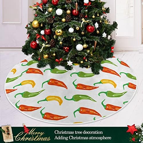 Oarencol Цветен Модел От Чили Коледно Дърво Пола 36 инча Коледна Празнична Парти Коледа Мат Декорация