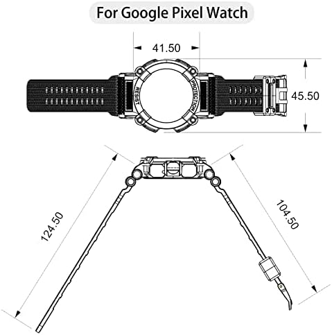 KONAFEI Съвместими с Google Pixel Въжета за часа с Калъф-Броня, Спортна Взаимозаменяеми Каишка, Вграден Здрав Защитен Калъф, Аксесоари за Мъже
