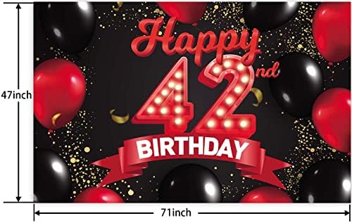 С 42-ри Рожден Ден, Червено-Черно Знаме, Декорации, Балони, Тематичен Декор за Момичета, Жени, Принцеса на 42 Години, рожден ден,
