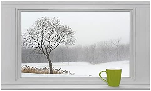 Ambesonne Зимата Керамични Държач за четка за зъби, Зелена Чаша за чай на Перваза на прозореца, в Гората На открито, Снежна