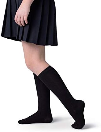 Чорапи за момичета до Коляното, Бамбукови Безшевни Чорапи с Пръсти, 3 Чифта Малки Големи Чорапи за Момичета, Училищни униформи