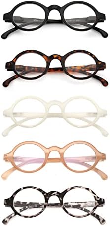 JM 5 Опаковане. Кръгли Очила за четене с Пружинным тръба на шарнирна Връзка, Мъжки И Женски Очила за Четене