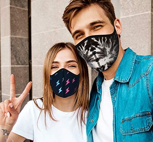 Множество маска за лице Top Trenz от еластичен плат за ежедневна употреба - За лице в закрито / На открито - Черна - Един размер подходящ