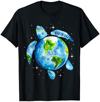 Тениска с изображение на Морска Костенурка Ден на Земята 2023, Восстанови Земята, Спасете Планетата
