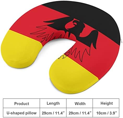 Възглавница за Пътуване с Германския Флаг, Възглавница За Подкрепа на Главата и Врата, U-Образна форма на облегалката за глава