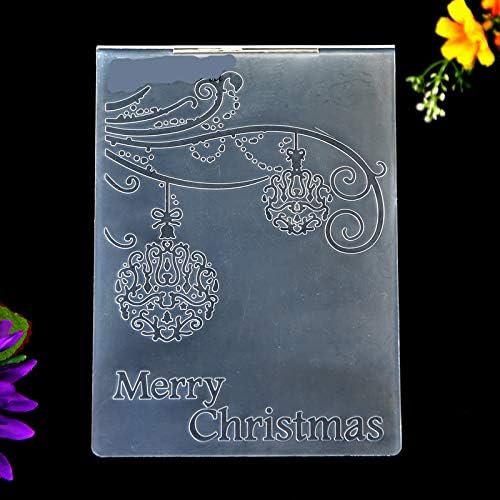 Kwan Crafts Весел Коледен Топка Леки Пластмасови Папки с Релефни изображения за Направата на Картички, Scrapbooking, както и други Занаяти